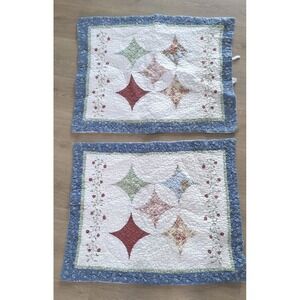 Sunham Home Set Of 2 Cottagecore Quilted Sunburst Pillow Shams 19"X24" Floral